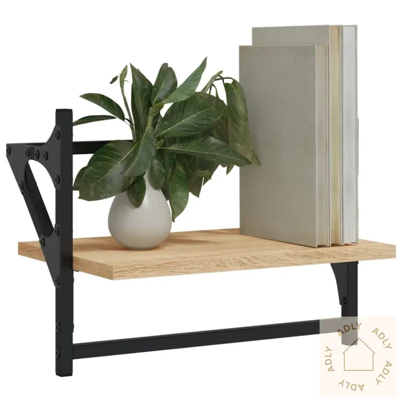 Vegghyller Med Stenger 2 Stk Sonoma Eik 40X25X30 Cm