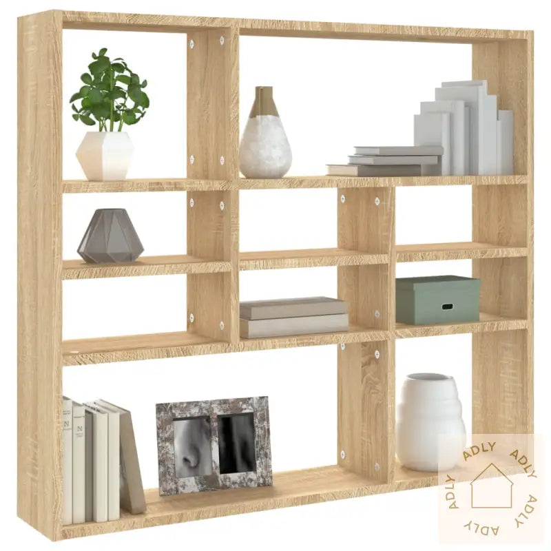 Vegghylle Sonoma Eik 90X16X78 Cm Konstruert Tre
