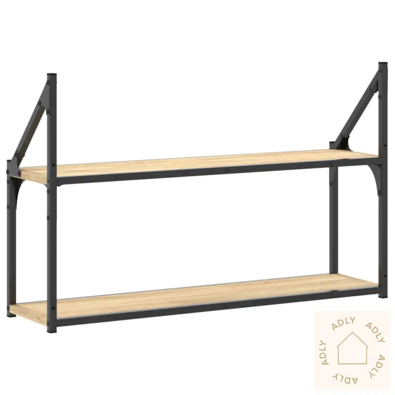 Vegghylle 3 Etasjer Sonoma Eik 80X21X51 Cm Konstruert Tre