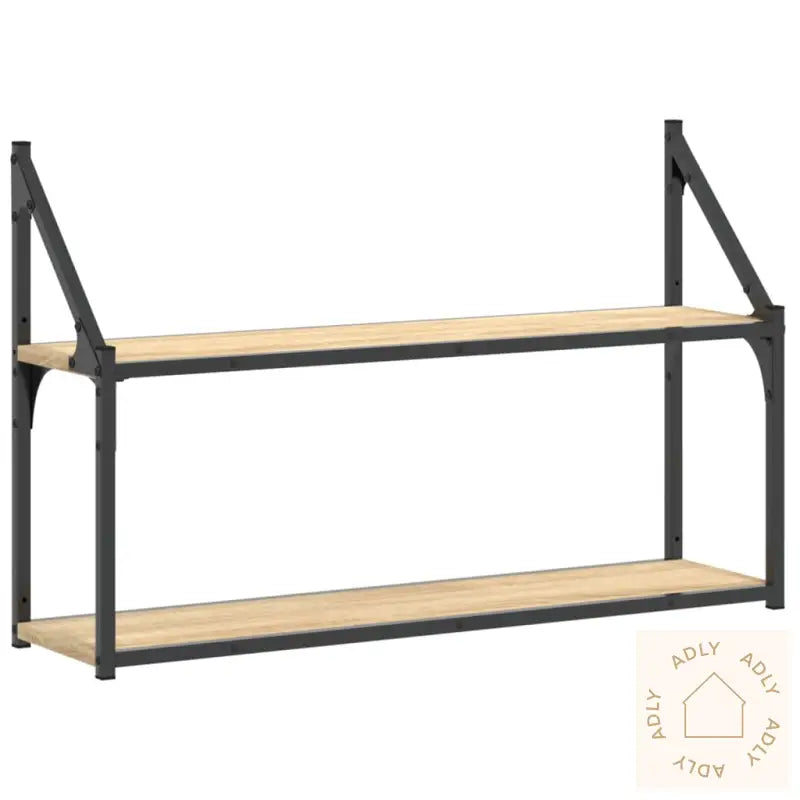 Vegghylle 3 Etasjer Sonoma Eik 80X21X51 Cm Konstruert Tre