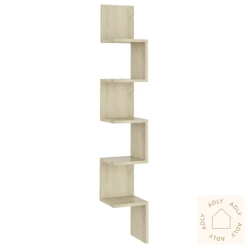 Veggmontert Hjørnehylle Sonoma Eik 20X20X127,5Cm Konstruert Tre
