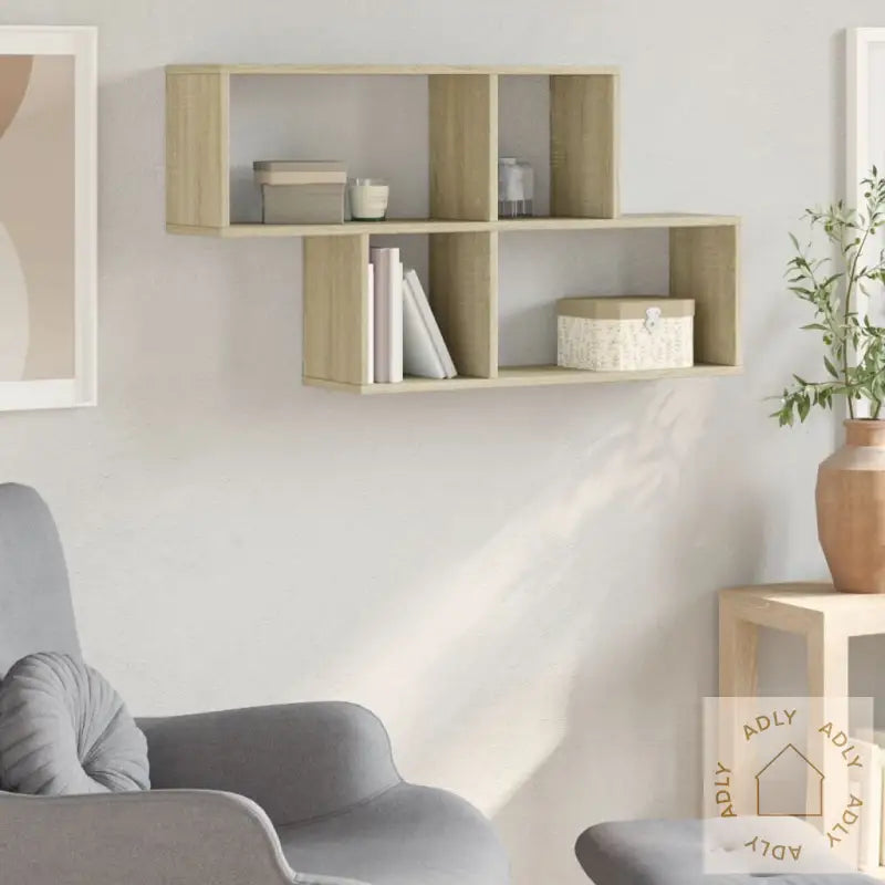 Vegghylle Sonoma Eik 100X20X53 Cm Konstruert Tre