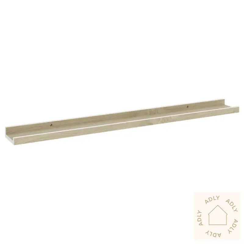 Vegghyller 2 Stk Hvit Og Sonoma Eik 80X9X3 Cm