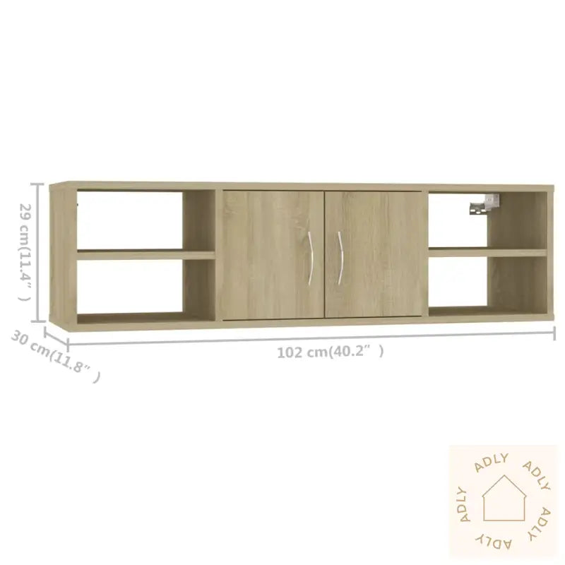 Vegghylle Sonoma Eik 102X30X29 Cm Sponplate