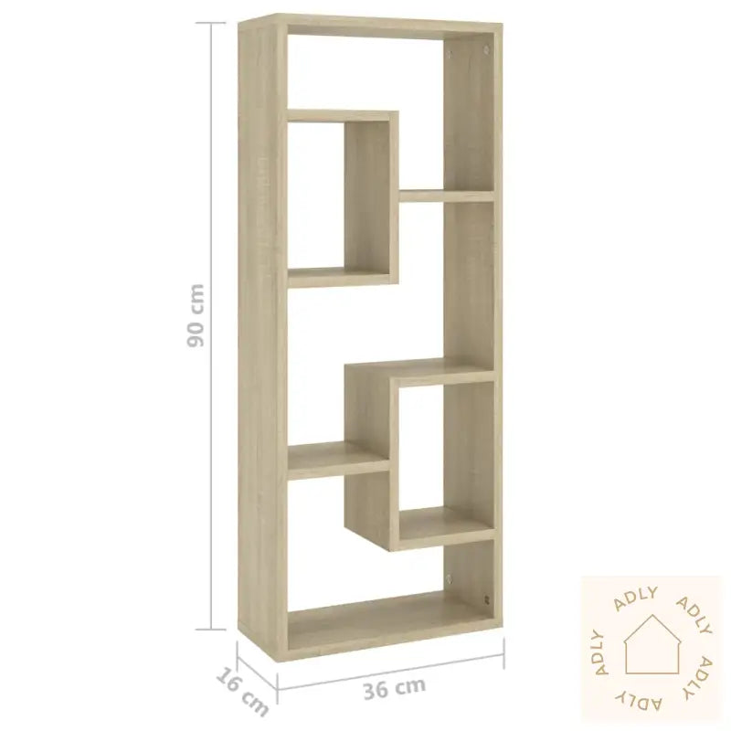 Vegghylle Sonoma Eik 36X16X90 Cm Konstruert Tre