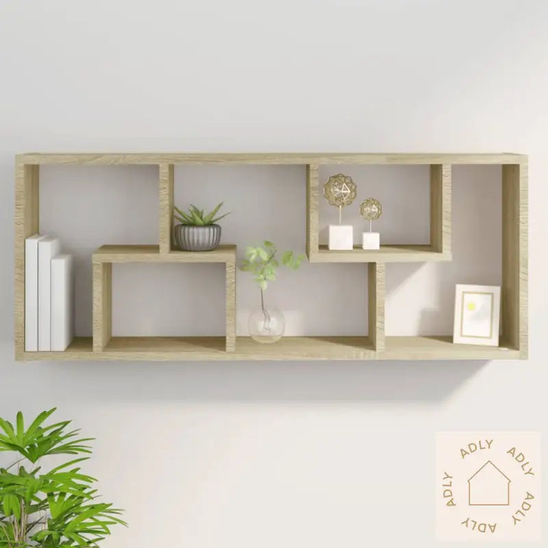 Vegghylle Sonoma Eik 36X16X90 Cm Konstruert Tre