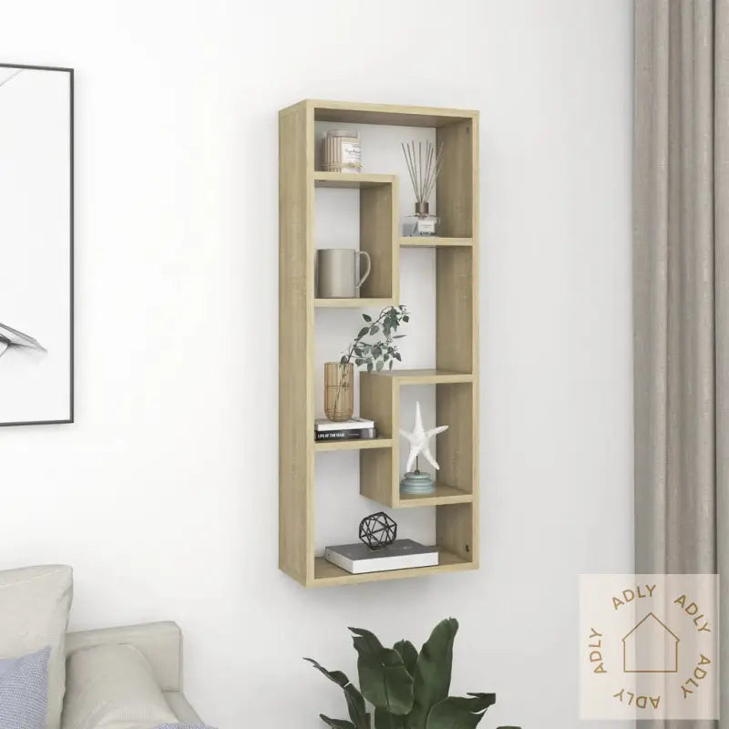 Vegghylle Sonoma Eik 36X16X90 Cm Konstruert Tre