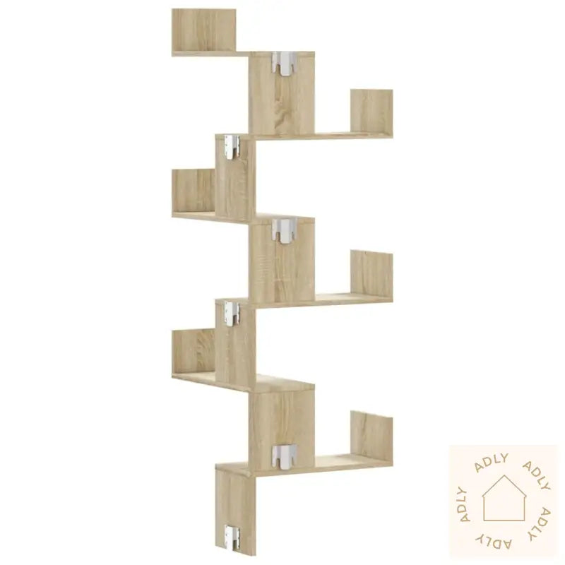Veggmontert Hjørnehylle Sonoma Eik 45X45X147 Cm Konstruert Tre