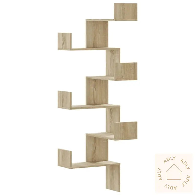 Veggmontert Hjørnehylle Sonoma Eik 45X45X147 Cm Konstruert Tre