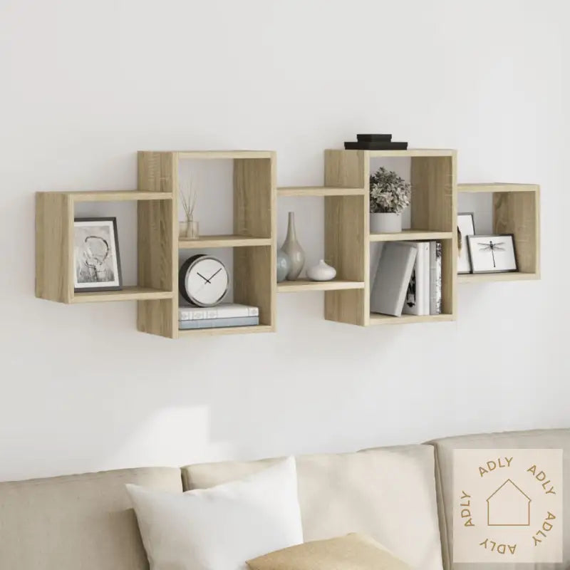 Vegghylle Sonoma Eik 129X18X42 Cm Konstruert Tre