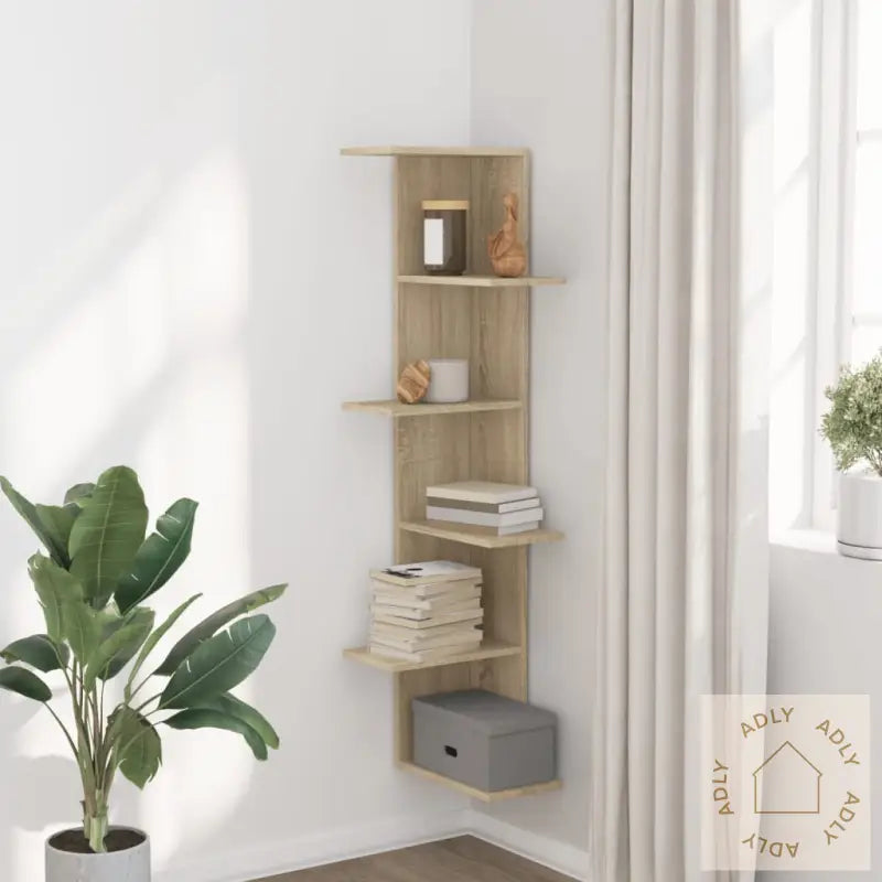 Veggmontert Hylle Sonoma Eik 36,5X36,5X140 Cm Konstruert Tre