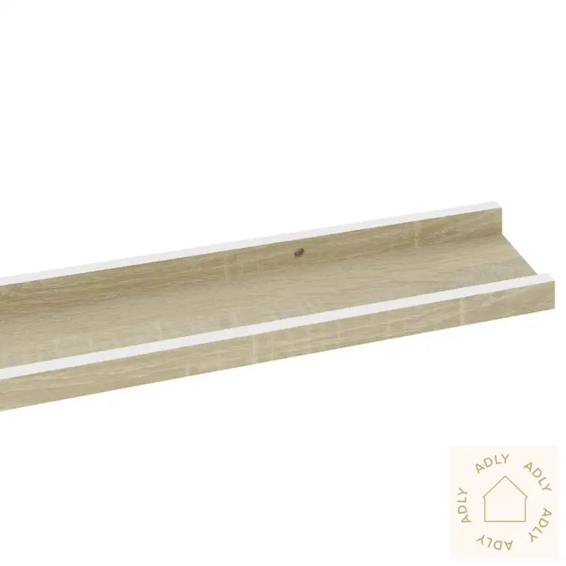 Vegghyller 2 Stk Hvit Og Sonoma Eik 100X9X3 Cm