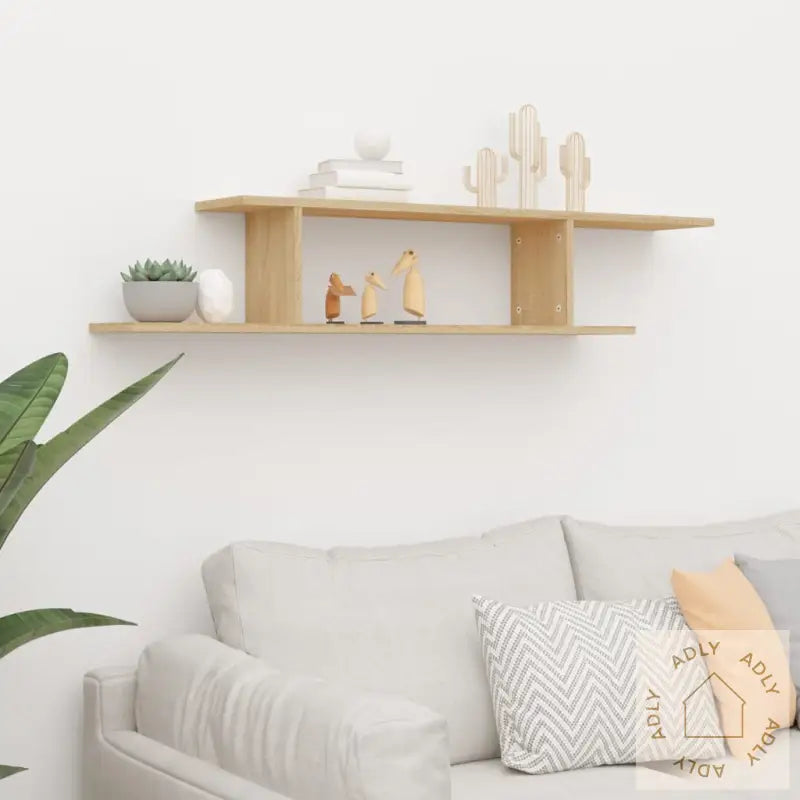 Veggmontert Tv-Hylle Sonoma Eik 125X18X23 Cm Konstruert Tre