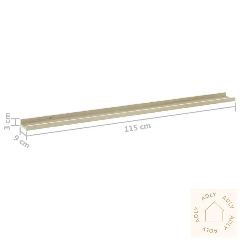 Vegghyller 2 Stk Hvit Og Sonoma Eik 115X9X3 Cm