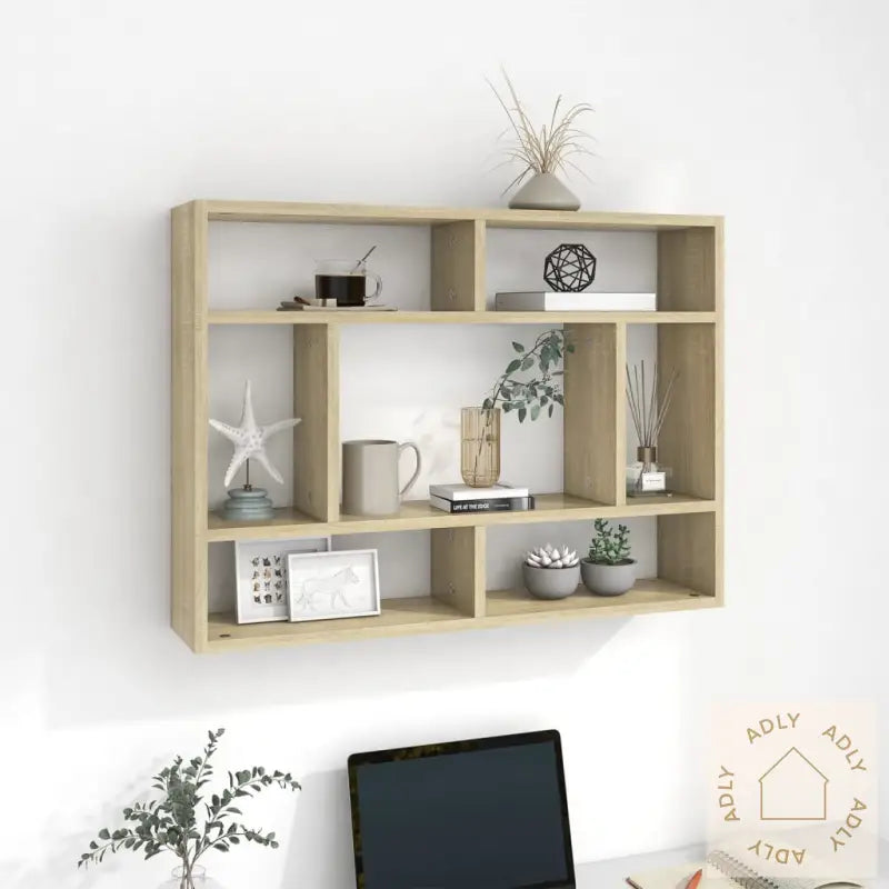 Vegghylle Sonoma Eik 75X16X55 Cm Konstruert Tre