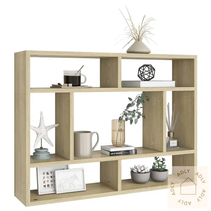 Vegghylle Sonoma Eik 75X16X55 Cm Konstruert Tre