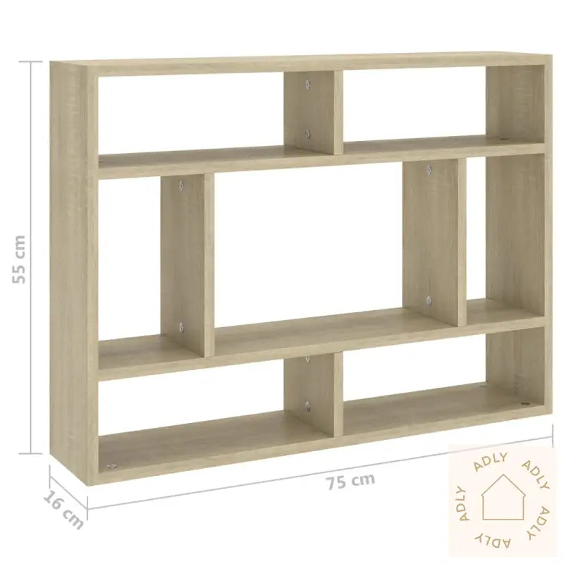 Vegghylle Sonoma Eik 75X16X55 Cm Konstruert Tre
