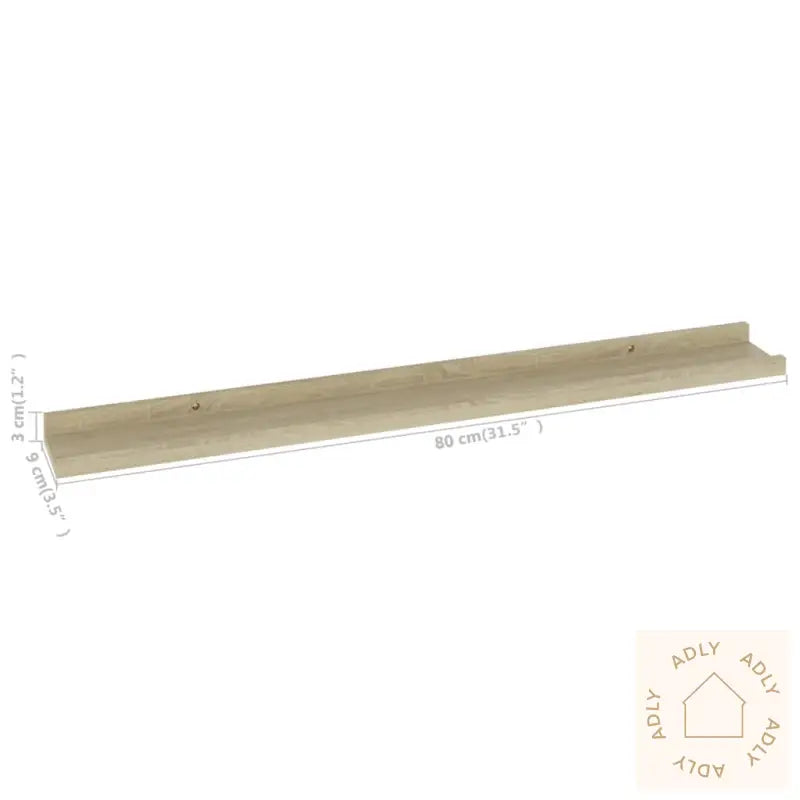 Vegghyller 2 Stk Sonoma Eik 80X9X3 Cm