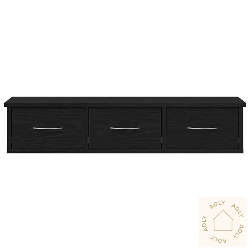 Veggskap Svart Eik 88X26X18,5 Cm Konstruert Tre