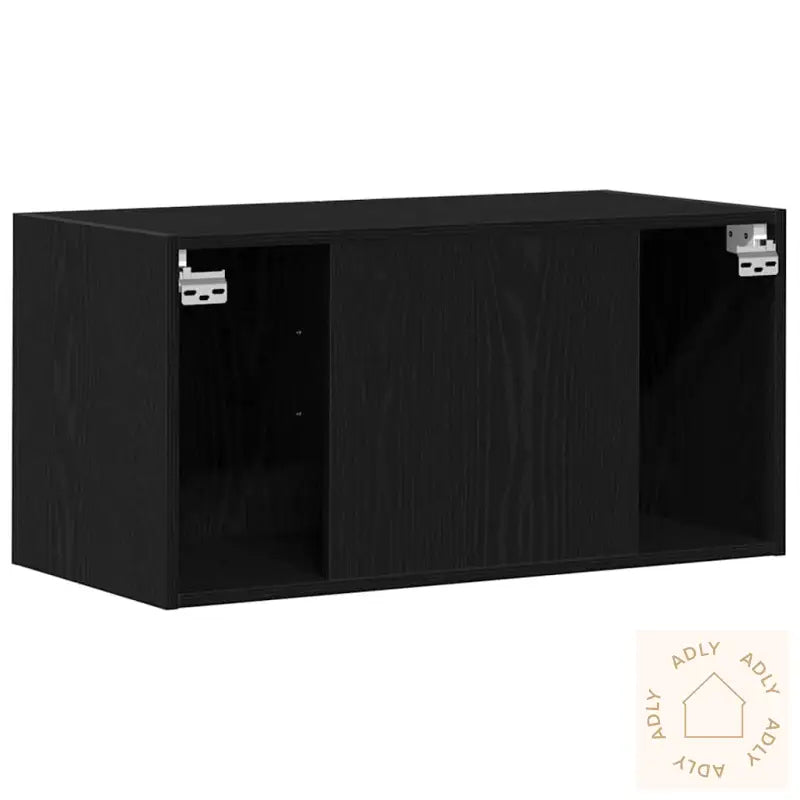 Veggskap Svart Eik 80X39X40 Cm Konstruert Tre