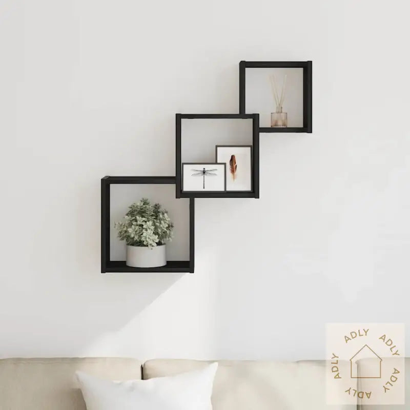 Vegghyller Kubeformet Svart Eik 68X15X68 Cm Konstruert Tre