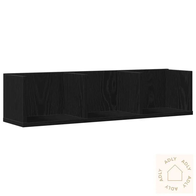 Cd-Vegghylle I Svart Eik, 75X18X18 Cm, Laget Av Tre