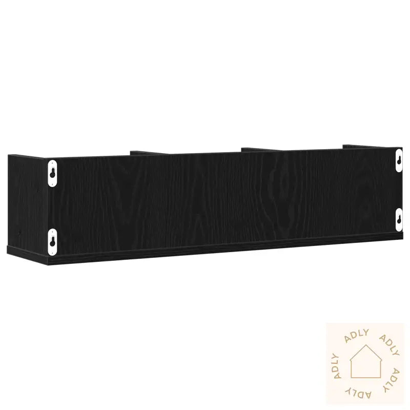 Cd-Vegghylle I Svart Eik, 75X18X18 Cm, Laget Av Tre