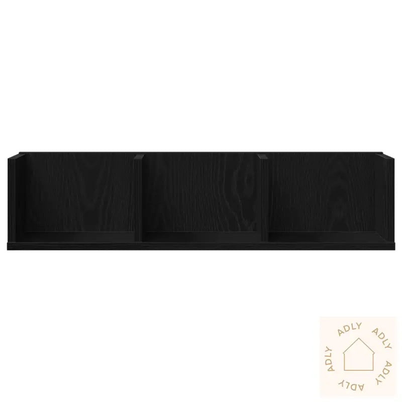 Cd-Vegghylle I Svart Eik, 75X18X18 Cm, Laget Av Tre