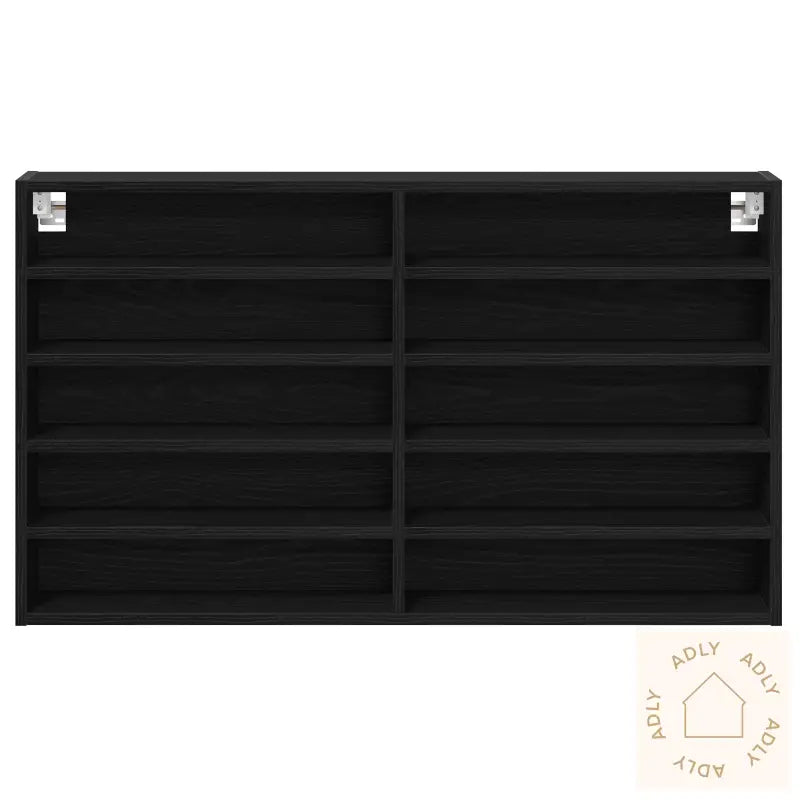 Vitrine Skap Svart Eik 100X15X58 Cm Konstruert Tre