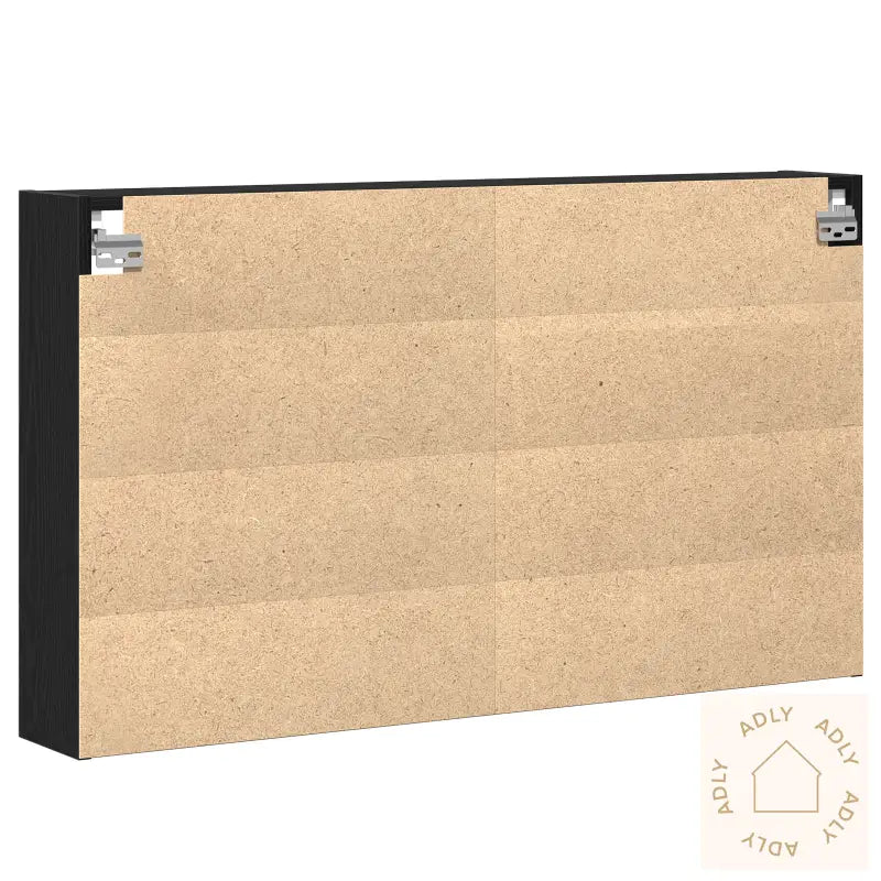 Vitrine Skap Svart Eik 100X15X58 Cm Konstruert Tre