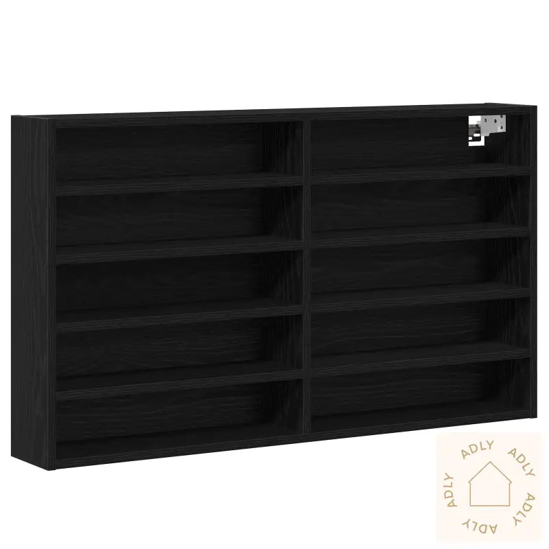 Vitrine Skap Svart Eik 100X15X58 Cm Konstruert Tre