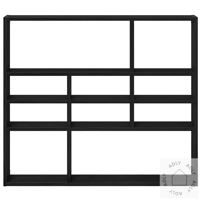 Vegghylle Svart Eik 90X16X78 Cm Konstruert Tre
