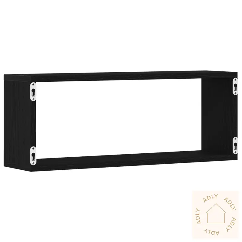 Vegghyller 6 Stk Sort Eik 60X15X23 Cm Ingeniørtre