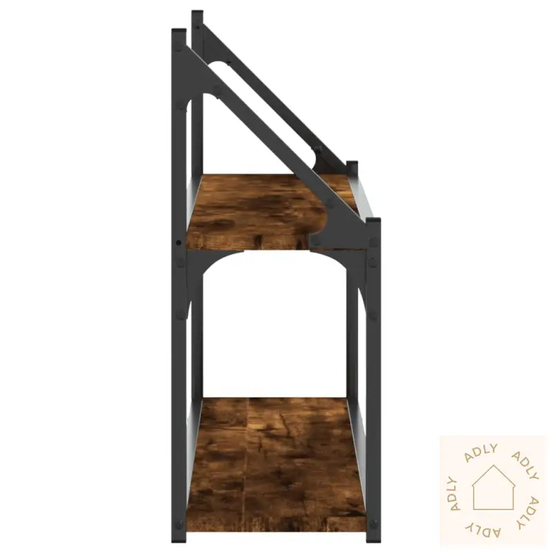 Vegghylle 2 Etasjer Røkt Eik 80X21X51 Cm Konstruert Tre