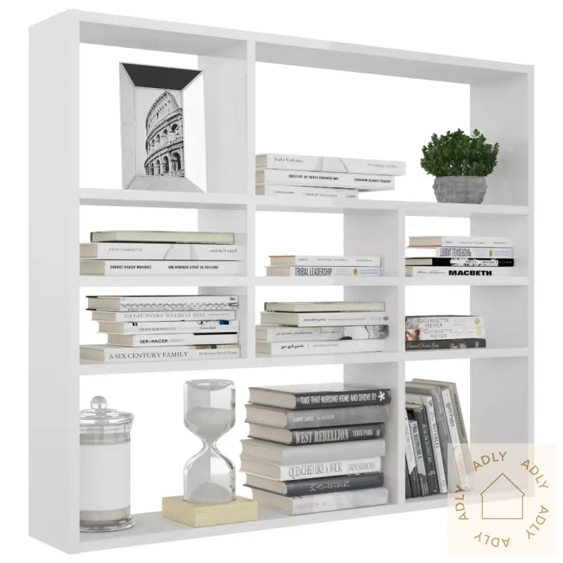 Vegghylle Høyglans Hvit 90X16X78 Cm Konstruert Tre