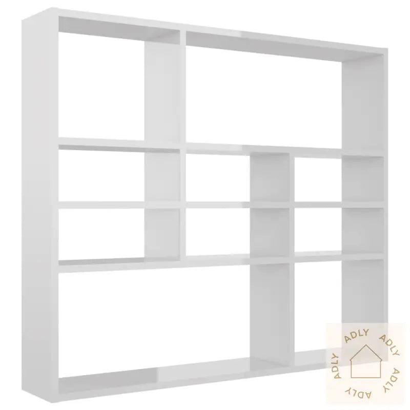 Vegghylle Høyglans Hvit 90X16X78 Cm Konstruert Tre