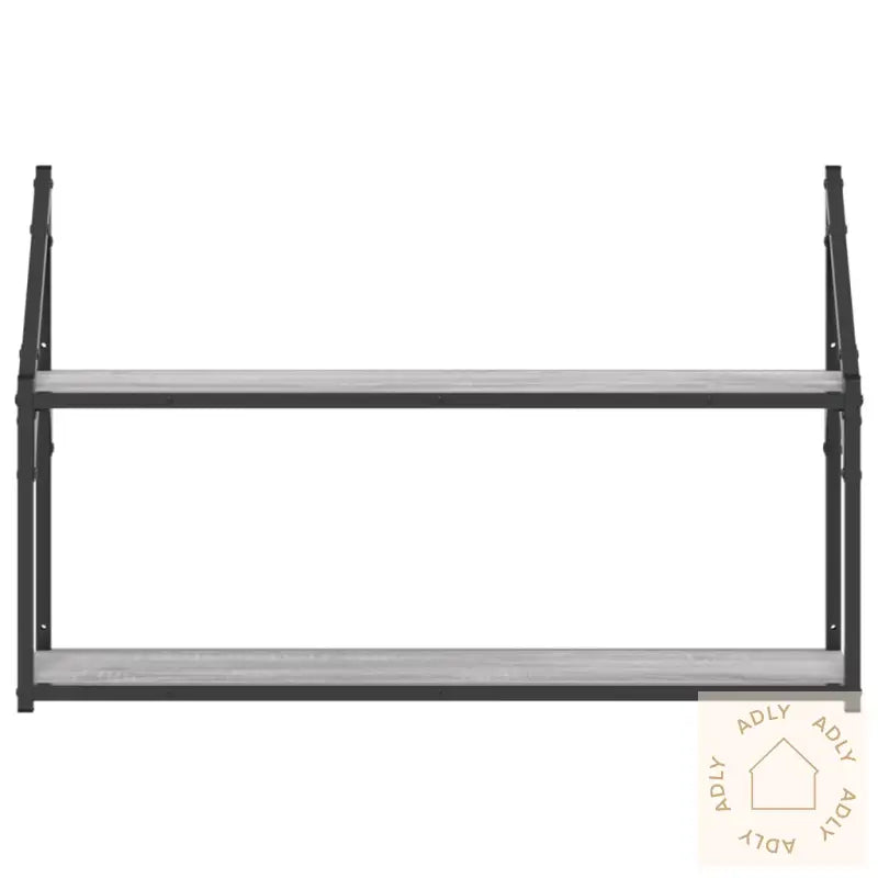 Vegghylle 2 Etasjer Grå Sonoma 80X21X51 Cm Konstruert Tre
