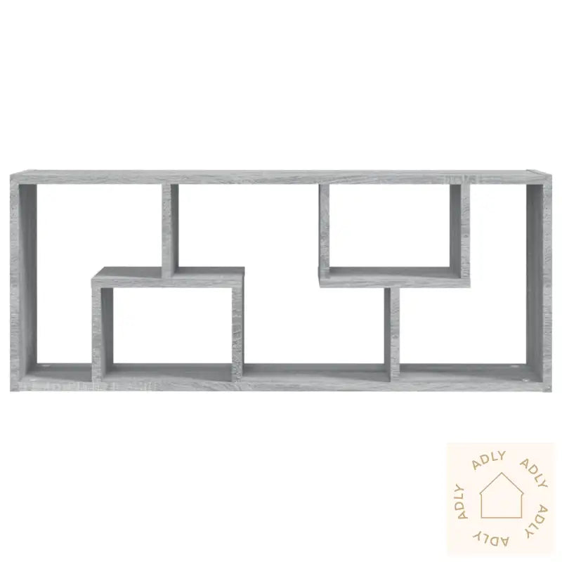 Vegghylle Grå Sonoma 36X16X90 Cm Konstruert Tre