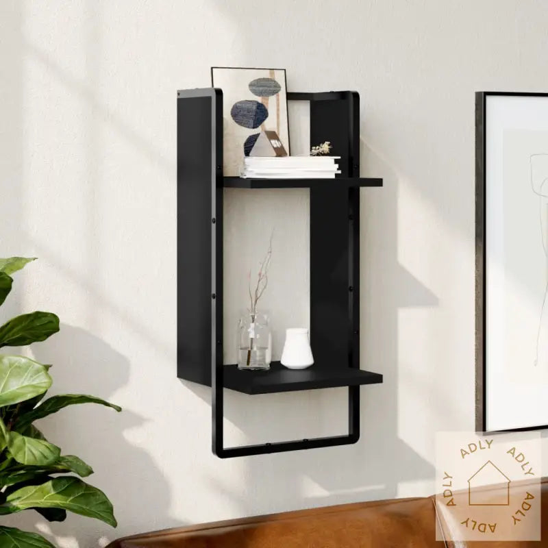 Vegghylle Med Stang Svart 30X25X65 Cm