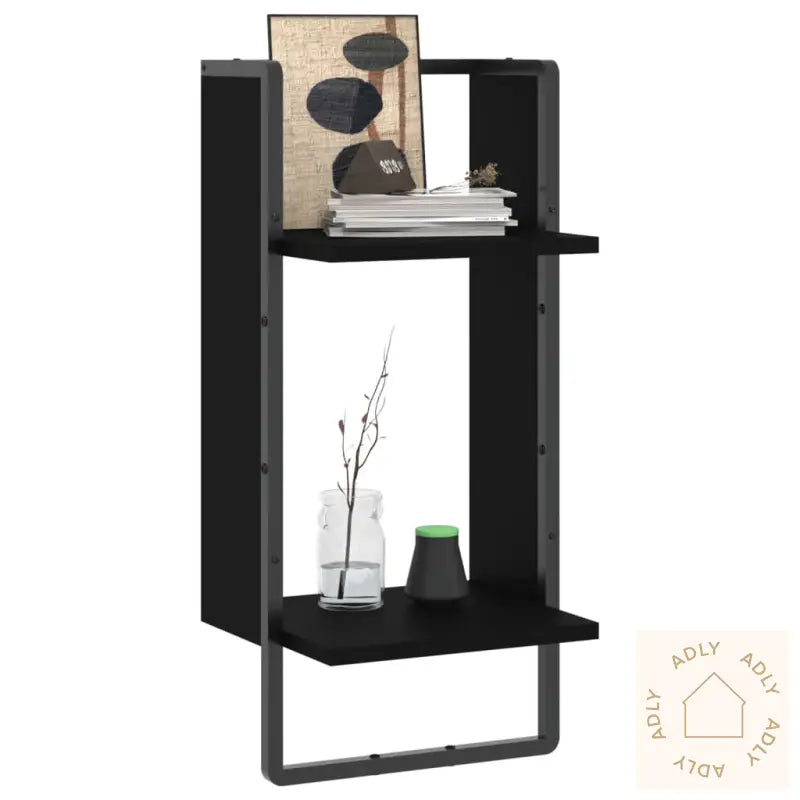 Vegghylle Med Stang Svart 30X25X65 Cm