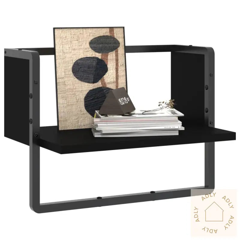 Vegghylle Med Stang Svart 40X25X30 Cm