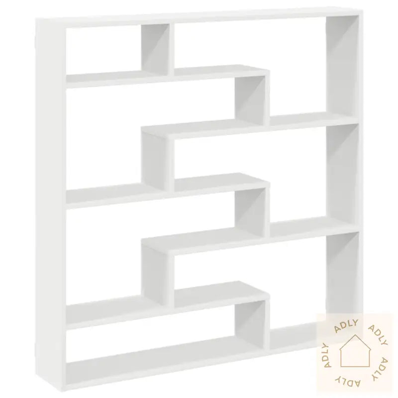 Kubeformet Vegghylle 7 Rom Hvit Konstruert Tre