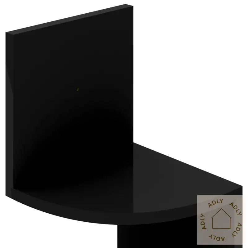 Vegghjørnehylle Høyglans Svart 19X19X123 Cm Konstruert Tre