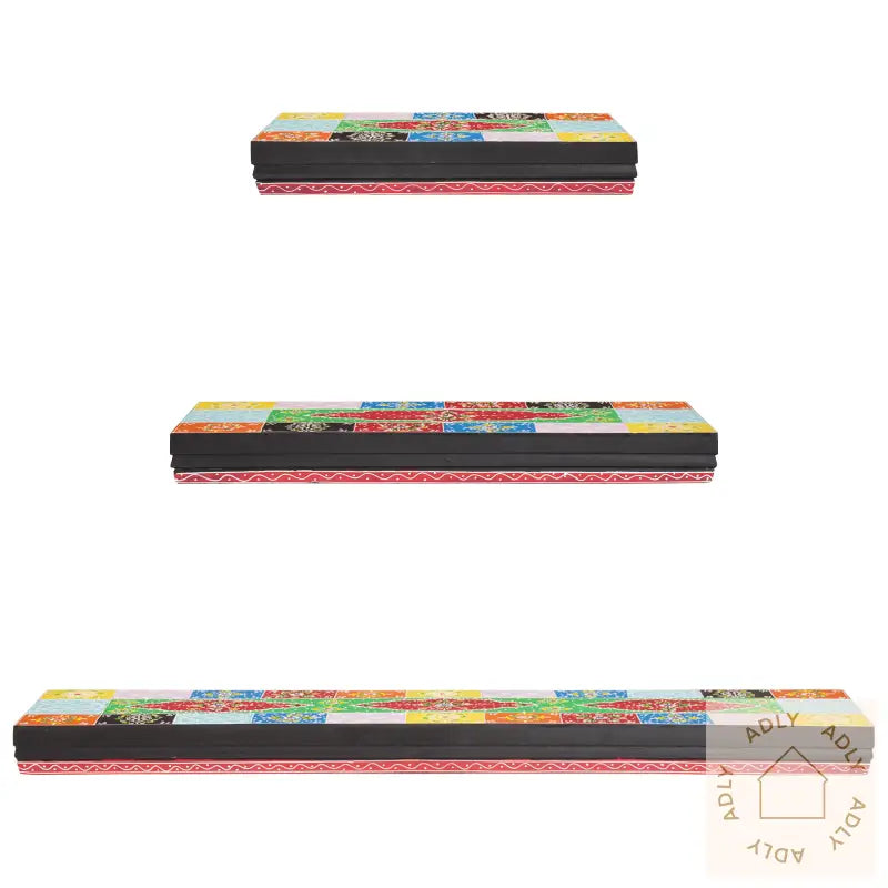 3-Delt Vegghylle Sett 100X20X6 Cm Solid Tre Mango