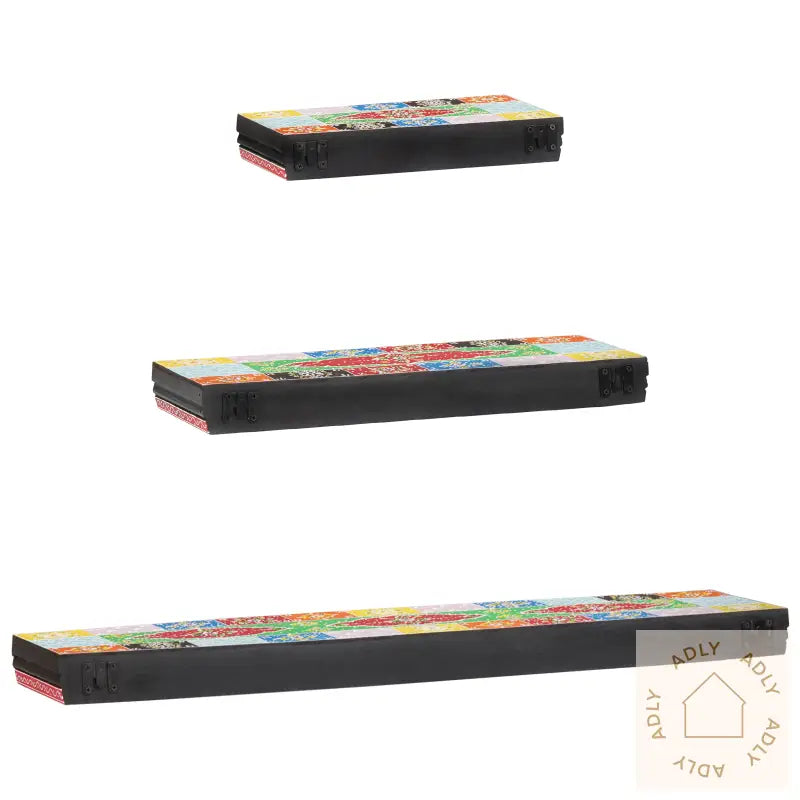 3-Delt Vegghylle Sett 100X20X6 Cm Solid Tre Mango