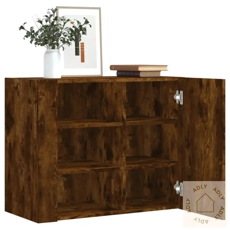 Veggskap Røkt Eik 75X35X60 Cm Konstruert Tre