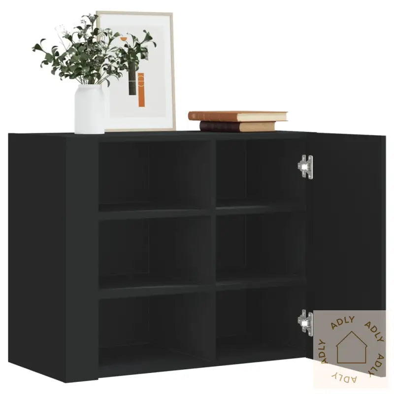 Veggskap Svart 75X35X60 Cm Konstruert Tre