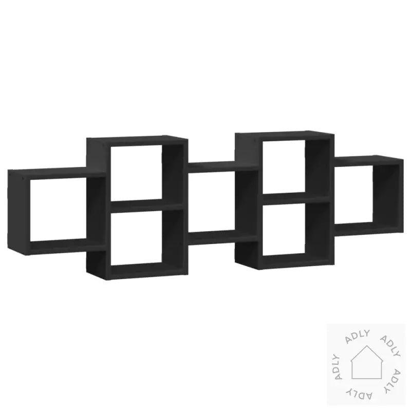 Vegghylle Svart 129X18X42 Cm Konstruert Tre