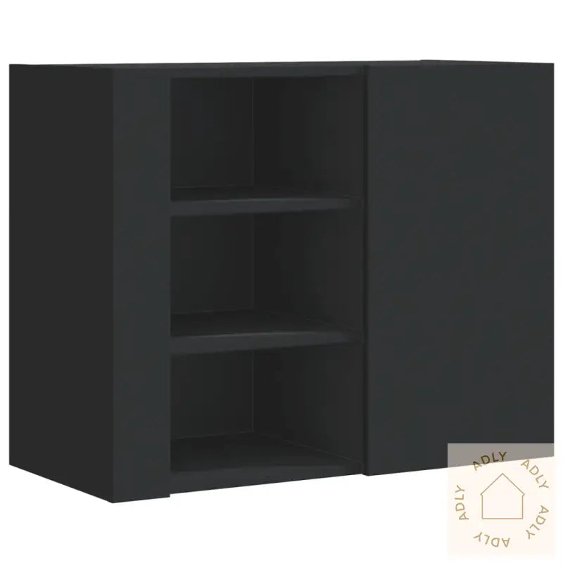 Veggskap Svart 75X35X60 Cm Konstruert Tre