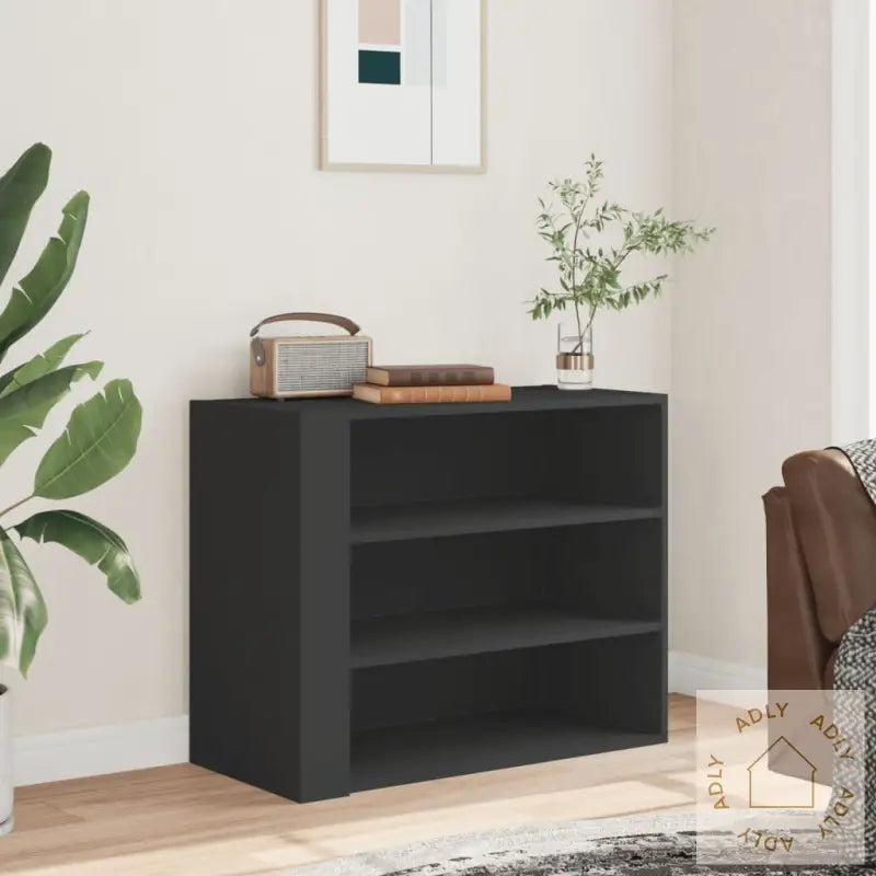 Veggskap Svart 75X35X60 Cm Konstruert Tre
